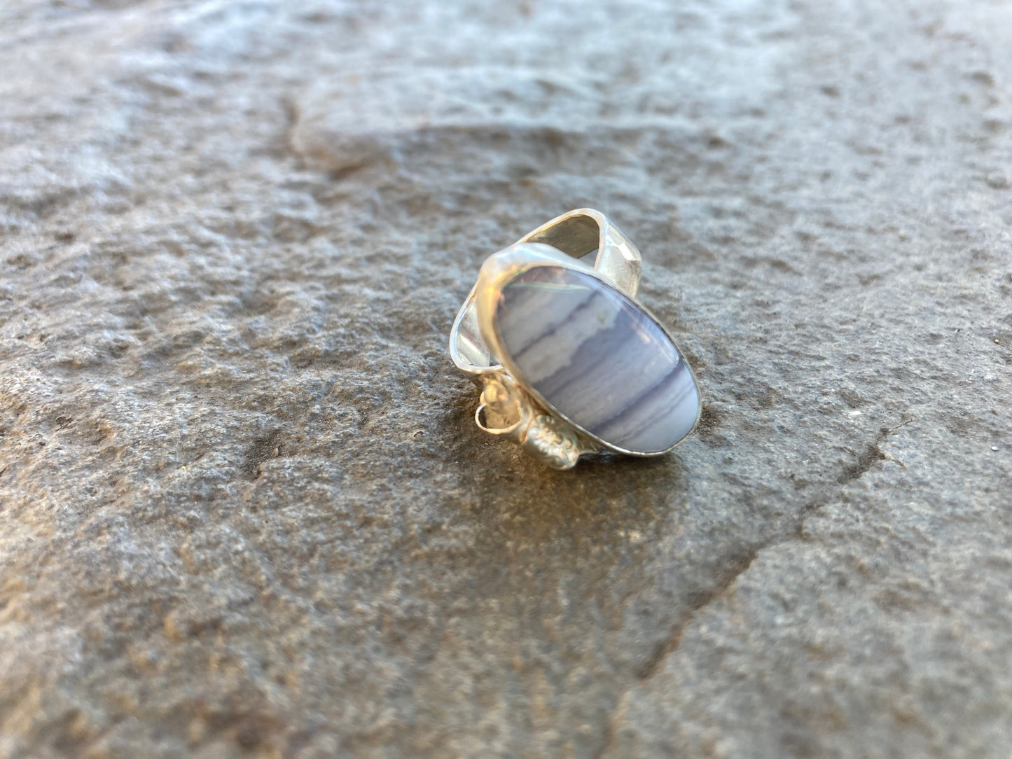 Blue Lace Agate Oval Ring