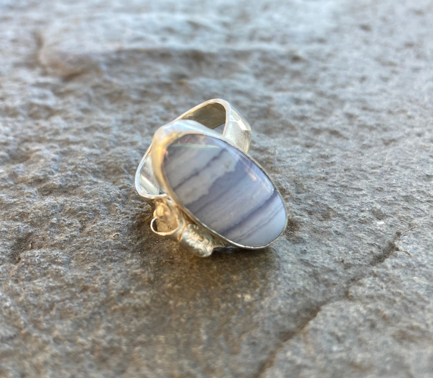 Blue Lace Agate Oval Ring