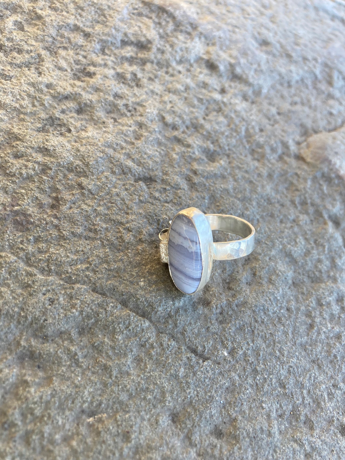 Blue Lace Agate Oval Ring