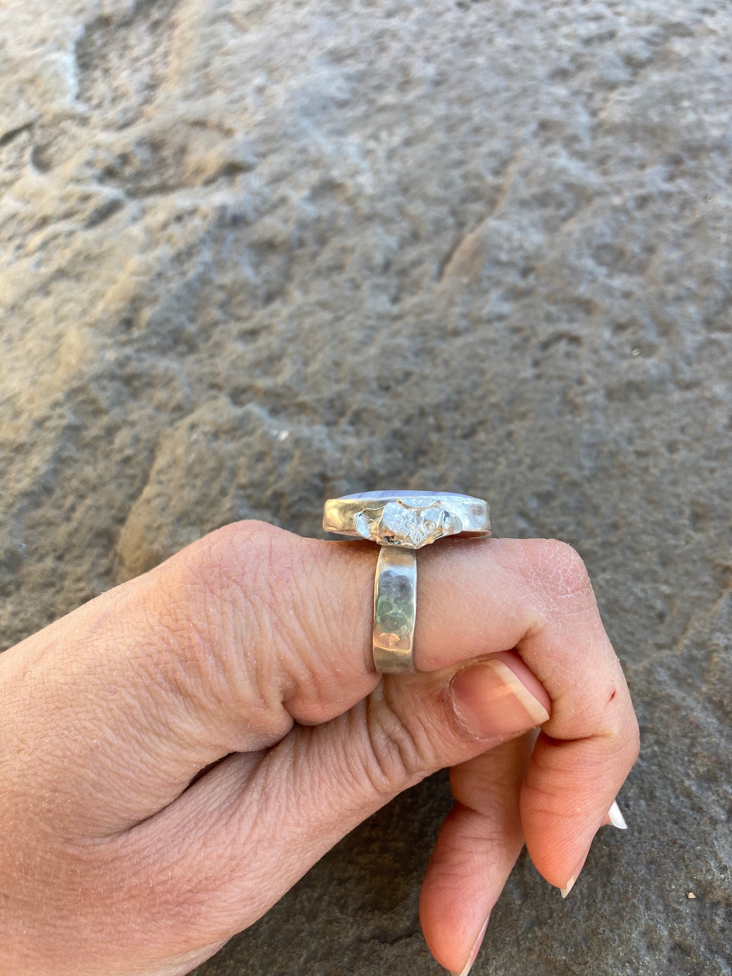 Blue Lace Agate Oval Ring