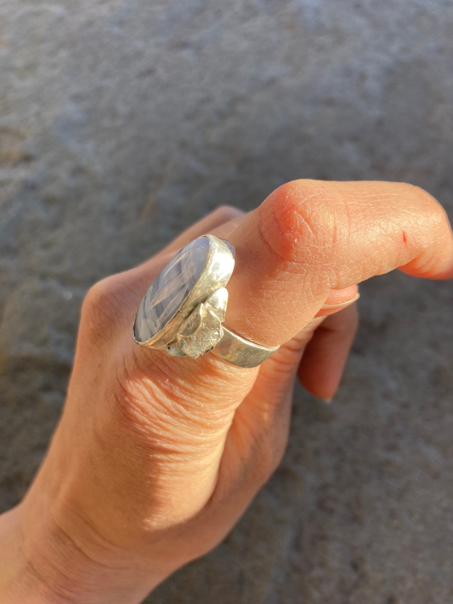 Blue Lace Agate Oval Ring